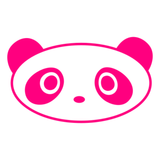 Oval Face Panda Decal (Hot Pink)